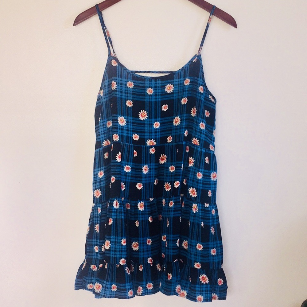 Plaid and flower dress